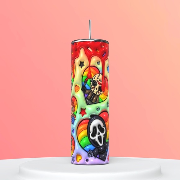 Horror killers rainbow 3D puffy tumbler 20 oz - Picture 1 of 3